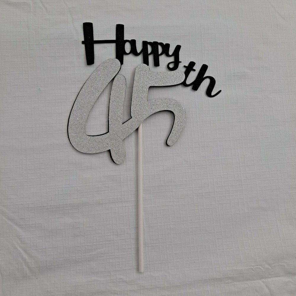 45th Anniversary Wedding Cake Topper